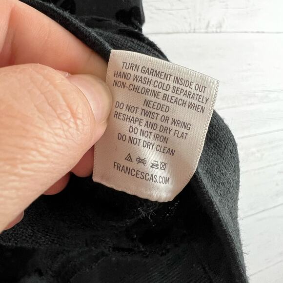 Alya Black Flocked Leopard Print Crew Neck Sweatshirt Size S - Picture 10 of 10